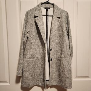 Torrid Grey Notched Collar Blazer Sweater Coat Long Cardigan